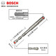 博世（BOSCH）電錘鉆頭S3圓柄四坑穿墻打孔6MM兩坑兩槽鉆頭8MM混凝土沖擊鉆頭 8*110mm