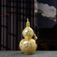 景德鎮陶瓷酒壇子鍍金葫蘆空酒瓶1/3/5/10斤裝密封酒壺擺件酒具 10斤裝鍍金葫蘆單瓶