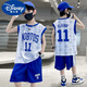 迪士尼（Disney）兒童裝男童夏裝套裝2024新款夏季中大童籃球服背心男孩運(yùn)動服速干 藍(lán)色 150 cm