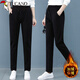 啄木鳥(niǎo)黑色運動(dòng)褲子女冬季加絨2025新款小個(gè)子加厚休閑女褲直筒長(cháng)褲 黑色(加絨款) 4XL (155-170斤)