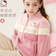 Hello Kitty女童外套秋冬兒童休閑衛衣洋氣中大童搖粒絨加厚上衣T043粉色130