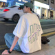 極溪短袖t恤男夏季純棉原宿韓版ins潮牌休閑百搭韓流圓領(lǐng)半袖上衣 白色 XL