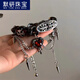 默研（MOYAN）亞比風纏繞鉚釘金屬手鏈朋克愛心少女y2k亞文化霸氣手鏈配飾 重工手鏈【暗紅色】