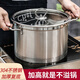 FASSON 【德國】加厚湯鍋304不銹鋼鍋煲湯鍋食品級家用高湯鍋防燙雙耳煮鍋燉鍋蒸鍋電磁爐燃氣通用 加厚復底28cm湯鍋