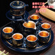 器美優(yōu)品 鎏銀自動(dòng)茶具套裝家用辦公時(shí)來運(yùn)轉(zhuǎn)石磨沖茶器懶人泡茶功夫茶杯 鎏銀憶江南自動(dòng)茶具+茶盤憶江南