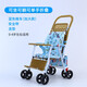 恩曜藤椅嬰兒推車(chē)可坐可躺可折疊仿藤車(chē)寶寶夏天夏季竹藤嬰兒車(chē)小推車(chē) 坐墊藍【支架調節 可坐可躺】