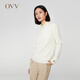OVV【可機洗黃金羊毛】秋冬熱賣(mài)女裝圓領(lǐng)休閑長(cháng)袖針織衫 米白（凈色）B5 M