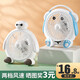 祥瓏電風(fēng)扇桌面卡通臺扇小型兒童風(fēng)扇學(xué)生宿舍辦公室渦輪扇轉頁(yè)扇 大白（插電款自帶1.3米線(xiàn)）