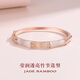 Jay 新中式竹節(jié)手鐲仿貓眼石手飾女竹子手飾送女友七夕情人節(jié)禮物 （品牌禮盒）玫瑰金