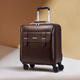 珉璐保羅商務(wù)皮箱行李箱20寸可登機拉桿箱男女旅行箱24輕音萬(wàn)向輪密碼箱子 咖啡色橫款 18英寸