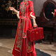 VAKADA結(jié)婚陪嫁箱訂婚彩禮箱現(xiàn)金禮金盒女方嫁妝箱三金首飾密碼箱聘禮盒 15寸 【裝40-50萬】+50個錢套 酒紅色