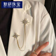 默研（MOYAN）新款六芒星鏈條胸針男女防走光胸花復古別針衣服配飾衣飾飾品 六芒星  A03-303