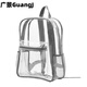 芊戀奾防水透明雙肩背包PVC大容量收納包學(xué)生書(shū)包yyd 淺灰色