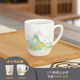 集雅斯家用陶瓷茶杯待客水杯套裝客廳帶把手杯子泡茶喝水青花瓷陶瓷杯 1個(gè)錦繡山水杯 200mL(含)-400mL(含)
