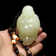 親恒薈保價(jià)胖東來(lái)品質(zhì)官方和田玉彌勒佛手把件青玉佛公把玩件男女玉石把 手把件尺寸約：65*45*35mm