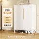 寶歌麗鋼制鞋柜門(mén)口入戶(hù)柜家用多層收納柜玄關(guān)柜電梯走廊帶鎖鐵藝柜子 對開(kāi)門(mén)奶油白-拉手款80寬
