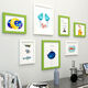 梔晚鳶創(chuàng  )意照片墻組合相框墻墻上客廳房間背景墻相片掛墻免打孔打印 白綠 2個(gè)10寸+5個(gè)7寸-免費洗照片