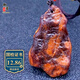 御蜜天然琥珀蜜蠟吊墜方牌無(wú)事牌雞油黃白花蠟原石原皮毛衣鏈切牌項鏈 D100601— 12.86克 （帶國檢證書(shū)）