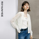顏域立領(lǐng)蕾絲短外套女2024春季時(shí)尚休閑夾克薄款白色上衣 白色 L/40