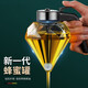 罐蜂蜜擠壓蜂蜜瓶下漏蜂蜜杯子蜂蜜罐子尖嘴按壓式晶鉆蜂蜜分發(fā)器 玻璃蜂蜜罐帶底座