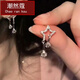 潮然蔻S925銀針星星耳釘女小眾感耳墜2023新款潮耳釘女精致耳飾鑲鉆 耳釘款