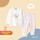 小狗比格兒童睡衣男純棉秋衣秋褲寶寶內衣套裝女春秋嬰兒家居服打底衣服 6749碎花鹿 120 建議4-5歲/無(wú)肩扣