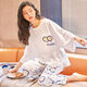 100全棉睡衣女夏季純棉七分袖可外穿公主風(fēng)時(shí)尚春秋家居服套裝韓 917 L (100-120斤)