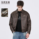 馬克華菲【夾羽絨】仿麂皮翻領(lǐng)夾克男秋冬新款石墨烯保暖外套 棕色306 L /175