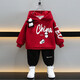 迪士尼（Disney）男童加絨套裝新款寶寶衣服秋冬兒童衛(wèi)衣過年服中小童保暖連帽兩件 酒紅色熊貓掛件套裝(春秋) 110碼 建議3-4歲 體重30-35斤