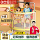 夢(mèng)多福 蹦蹦床 兒童家用蹦床小孩室內(nèi)跳跳床帶護(hù)網(wǎng)彈跳床兒童生日禮物 1.4米 加大橙黃拼色7件套 新升級(jí)