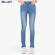 BILLION高腰牛仔褲女直筒褲子彈力修身春夏季薄款收腹提臀顯瘦易搭B20055 藍色 30 腰圍77.5cm