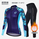 NUCKILY秋冬騎行服女款自行車(chē)山地車(chē)長(cháng)袖上衣抓絨防風(fēng)保暖外套長(cháng)褲套裝 GI009+GN001 L 【推薦體重55-60kg】
