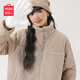 名創(chuàng  )優(yōu)品（MINISO）女士秋冬外套女韓系穿搭小個(gè)子甜美風(fēng)加厚羊羔毛拼接棉服抓絨女裝 駝色 S 155 (推薦85-105斤)
