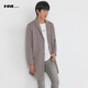 漢崇HIM 柔軟耐磨仿麂皮絨風(fēng)衣男經(jīng)典中長(cháng)款西裝領(lǐng)外套 2025秋季 霧咖 L /50/175