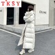 TKSY2025冬季新款羽絨服鴨絨女加長款超長加厚過膝到腳踝東北超厚 米白色 L