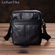 LUXUNTIKA品牌真皮單肩包男 休閑包斜背包男  商務(wù)皮包男 牛皮單肩斜挎包手工男包