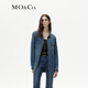 MO&Co.牛仔襯衫土耳其棉古銅金扣復古洗水藍牛仔外套男友風(fēng)摩安珂 牛仔藍色-第2批 S 160