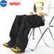 NASA MARVEL美式高街設(shè)計感工裝褲夏季hiphop嘻哈街舞闊腿休閑褲寬松拖地褲 黑色 XL