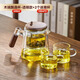 天喜飄逸杯泡茶壺一鍵茶水分離杯家用2024新款耐熱玻璃內膽泡茶杯茶具 2杯+【透明】木璃壺650ml
