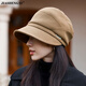 JIASHENGXI帽子女韓版日系秋冬季堆堆帽子女休閑優(yōu)雅英倫百搭漁夫帽馬術(shù)帽潮 卡其色 均碼