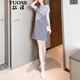 拓澀（TUOSE）典雅連衣裙夏季新款仙女超仙森系法式氣質(zhì)顯瘦百搭小個(gè)子裙子 條紋 S