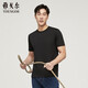 雅戈爾T恤男【純棉】微彈柔軟親膚圓領(lǐng)T純色短袖商務(wù)休閑運動(dòng)T恤 黑色 3XL