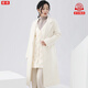 碧燃羽絨內膽女秋冬中長(cháng)款長(cháng)袖輕薄長(cháng)款羽絨服V領(lǐng)配大衣內搭打底保暖 米白色 M 80~100斤