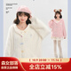 森女部落慵懶可愛(ài)貓咪刺繡連帽針織衫女2025新款秋季寬松百搭開(kāi)衫 白色開(kāi)衫 S 模特碼