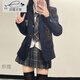 織姬日系英倫jk制服學(xué)院風(fēng)套裝女高校學(xué)生裙外套秋冬季新款西服上衣女 西裝外套+襯衫+百褶裙+領(lǐng)帶 M 建議90-105斤