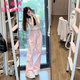 樂(lè)雅秀粉色高腰牛仔褲女2025新款春夏寬松直筒褲設(shè)計(jì)感減齡顯白闊腿褲子 粉色 M 建議100-115斤