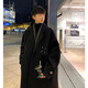 OEMG毛呢大衣男秋冬季中長款呢子風(fēng)外套男學(xué)生潮流寬松加厚大碼上衣服 XZ812-F613黑色 M