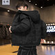 寫(xiě)璇  2021新款冬季男士棉衣外套潮流加厚韓版連帽棉服男冬裝青少年修身棉襖男裝學(xué)生短款襖子 C9228黑色 2XL