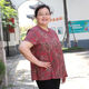 VCZL胖太太加肥加大品牌服裝夏季奶奶短袖開衫中老年大碼女裝200斤胖 玫瑰紅上衣 8XL（200-230斤）