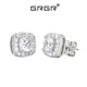 GRGR冰糖耳釘s925銀滿鉆耳飾男女 嘻哈街頭美式耳飾潮高級感單只 8mm 白色 一對